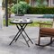 Black Metal Folding Side Table 18 Inch Round Compact Patio Coffee Table with Easy Storage